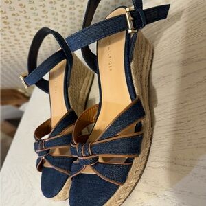 Tommy Hilfiger Denim Blue Wedge Sandals